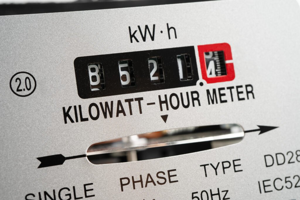 Electric measuring power meter for energy cost, hot tub
