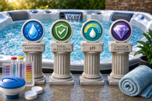Hot tub water balance. Pillars of water chemistry